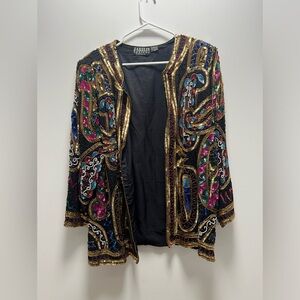 LIKE NEW JAKELIN DESIGNS Sequin Beaded Blazer Duster Size: 1X